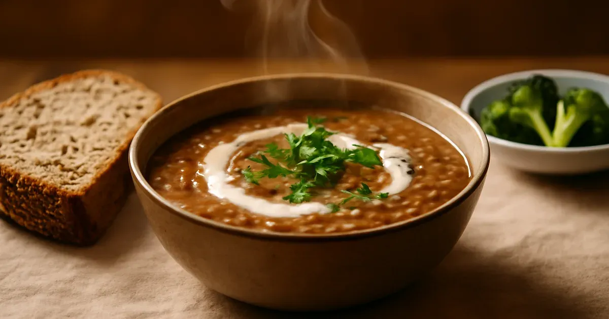 Lentil soup with broccoli — a high-fibre meal to improve gut health naturally in the UK