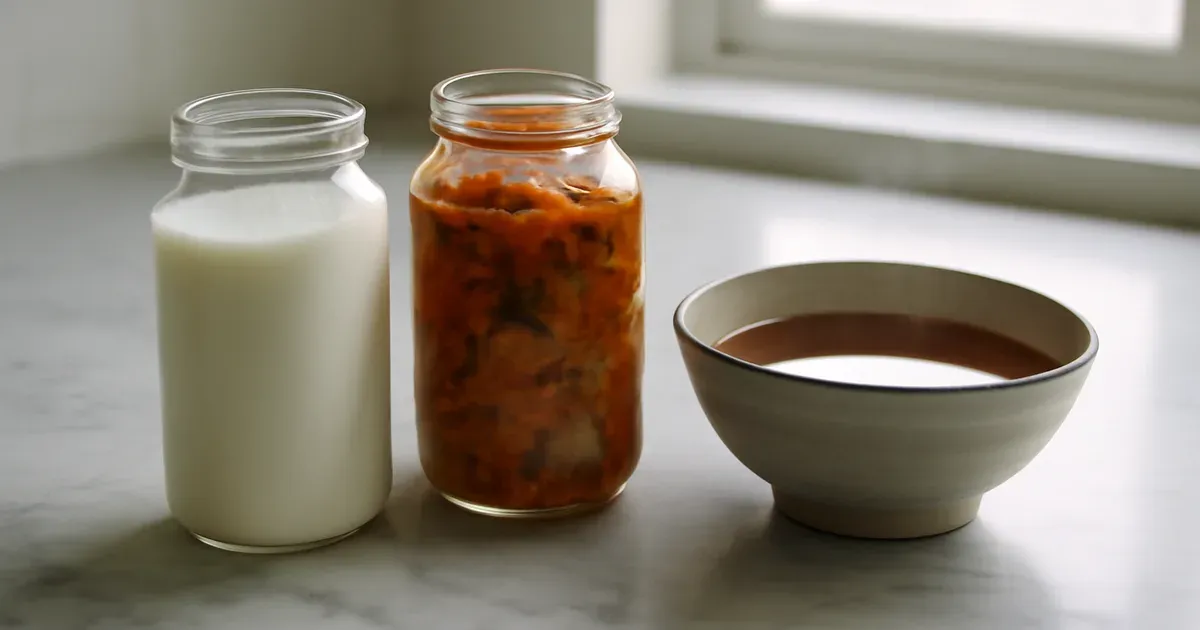 Fermented foods kefir kimchi sauerkraut and miso supporting gut microbiome UK health and GLP-1