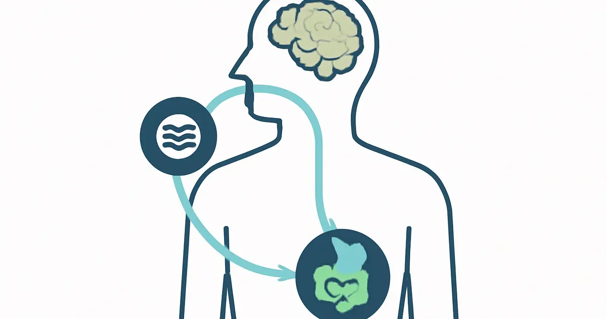 Diagram of the gut-brain connection showing how oral microbiome affects gut health UK and brain communication