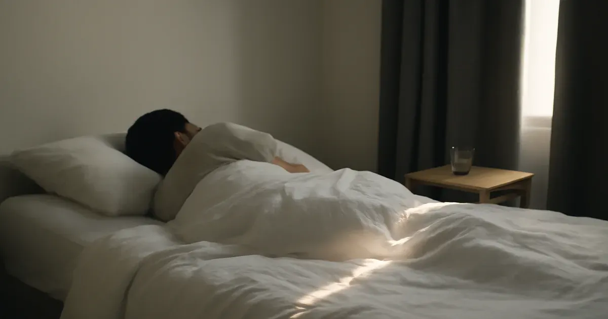 Person sleeping in a calm bedroom — quality sleep supports gut microbiome health and the gut-brain connection