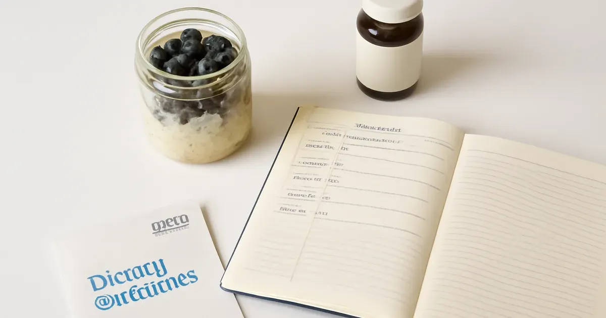 Gut health tools including food diary, probiotic supplement and NHS dietary guide for UK adults