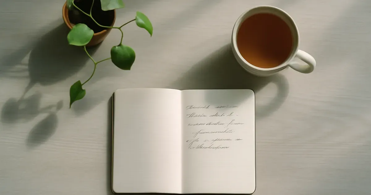 Breathwork journalling setup for tracking gut health and gut-brain connection progress at home