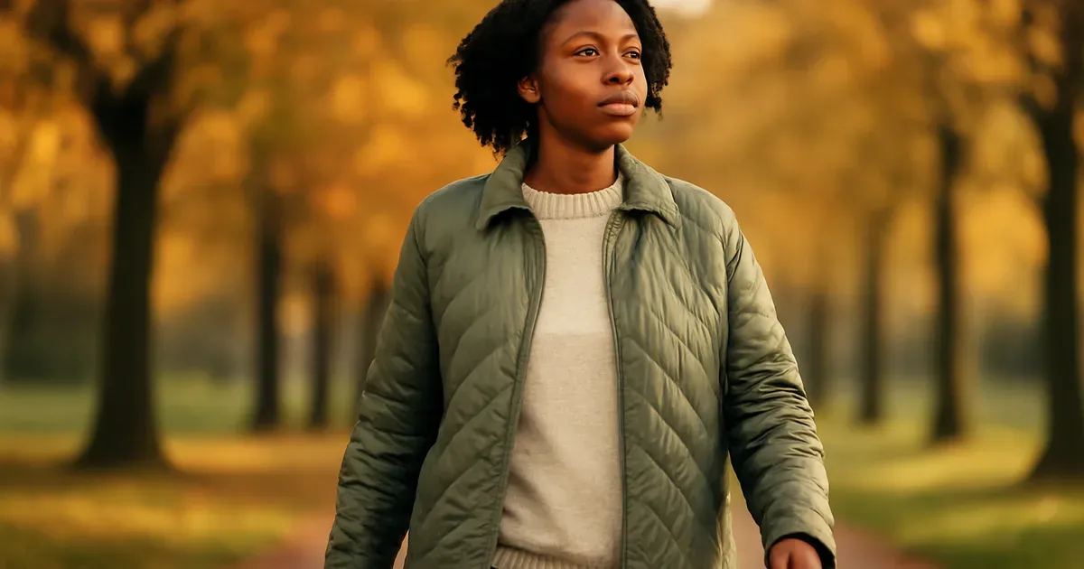 Woman walking in a UK park illustrating how regular movement supports gut microbiome diversity and gut-brain connection