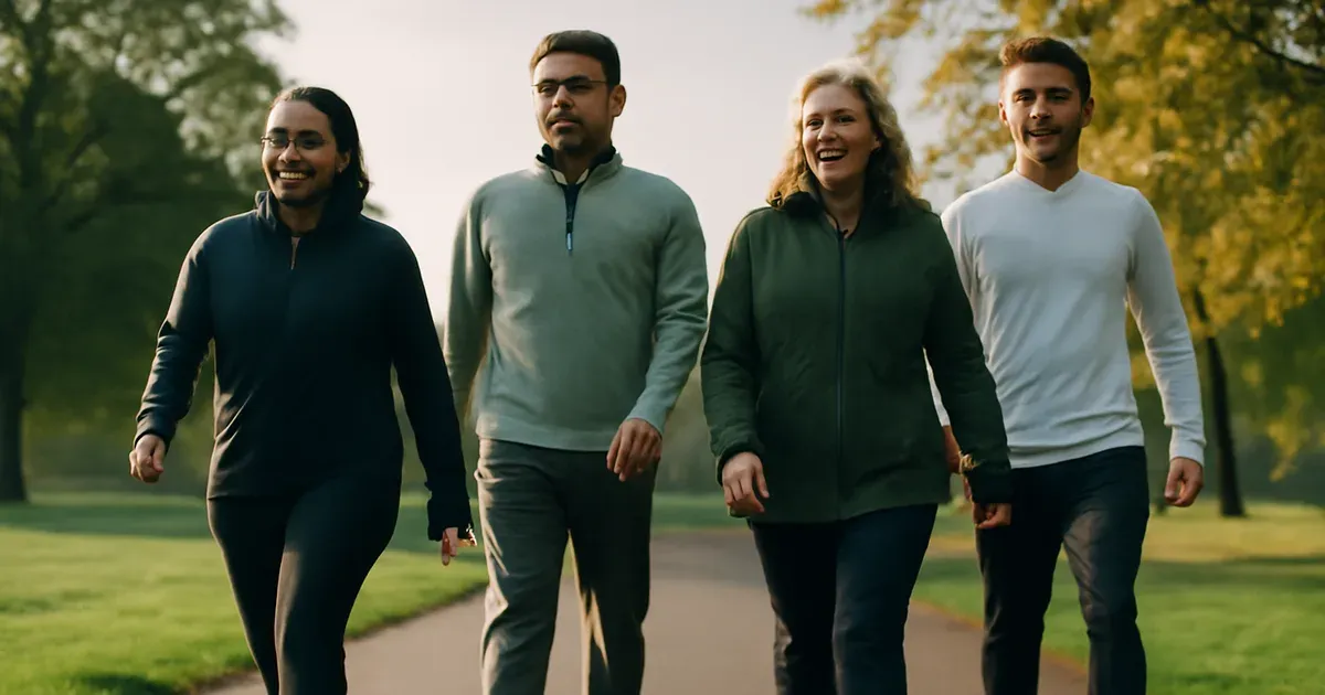 UK adults exercising outdoors to boost gut health and GLP-1 levels naturally