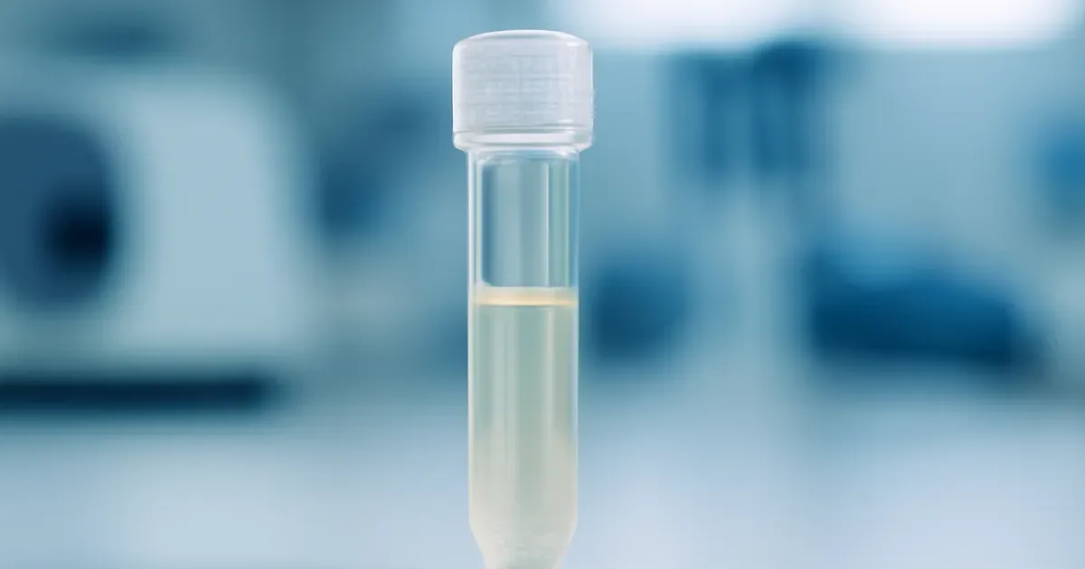 Oral microbiome DNA test saliva sample tube in a UK laboratory setting