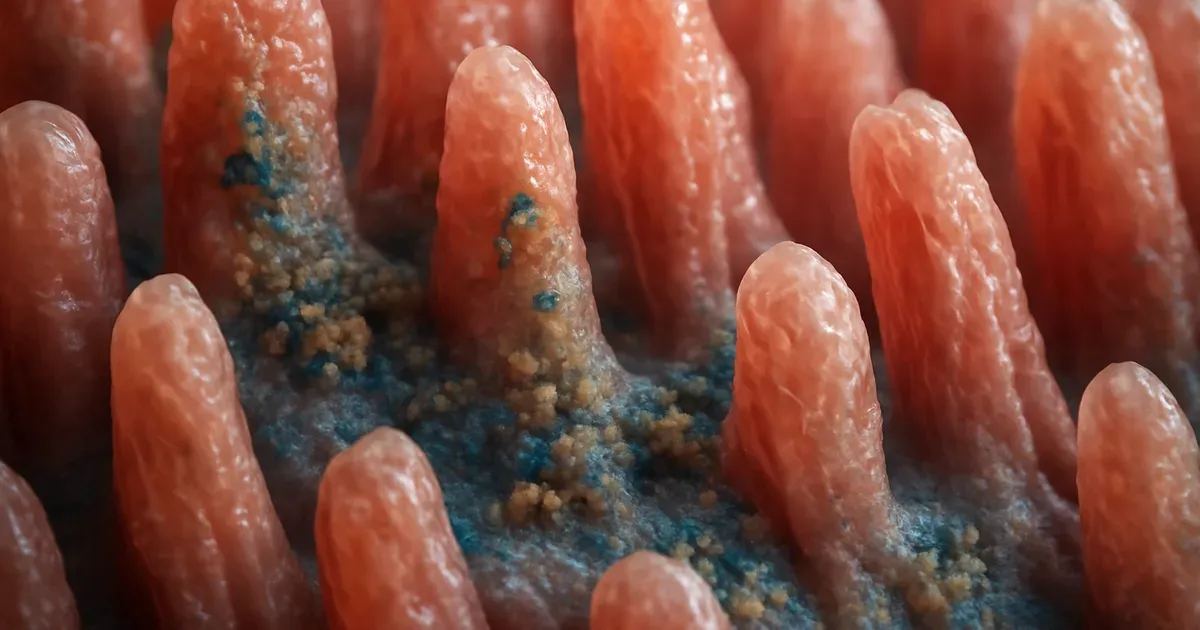 Artistic close-up illustration of the gut microbiome ecosystem relevant to UK microbiome research and fibre intake