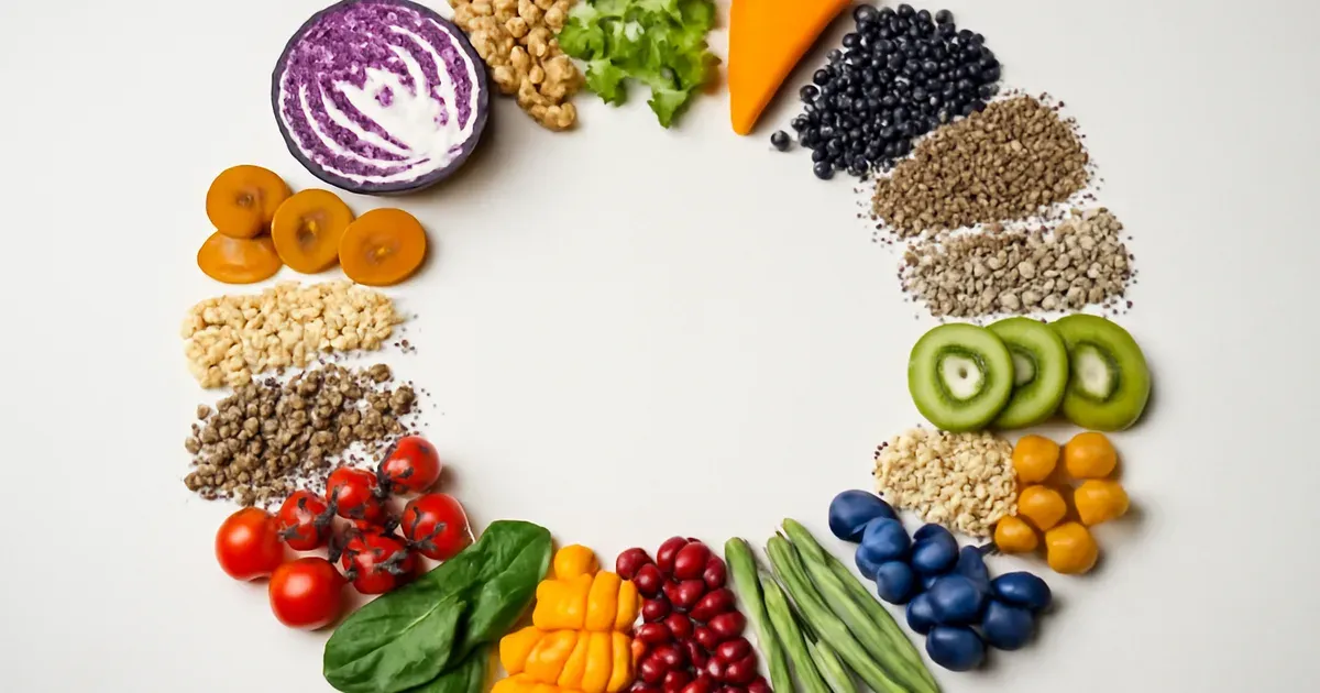 30 different plant foods representing UK microbiome diversity and gut health nutrition guidance