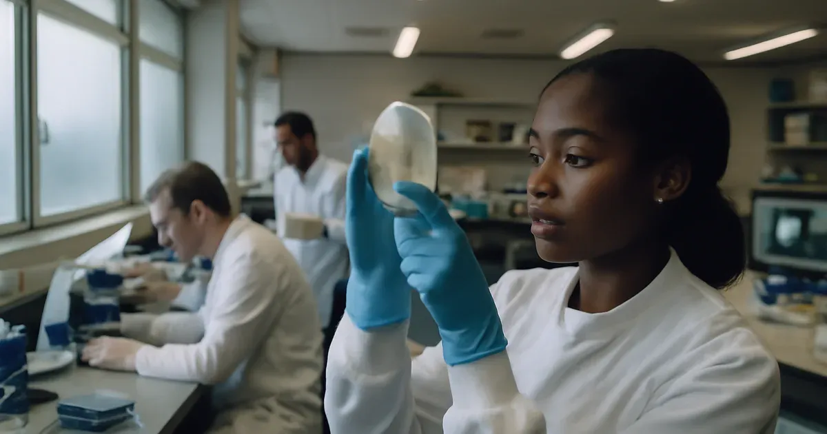 UK microbiome researchers in a laboratory studying oral and gut microbial samples related to gut health UK