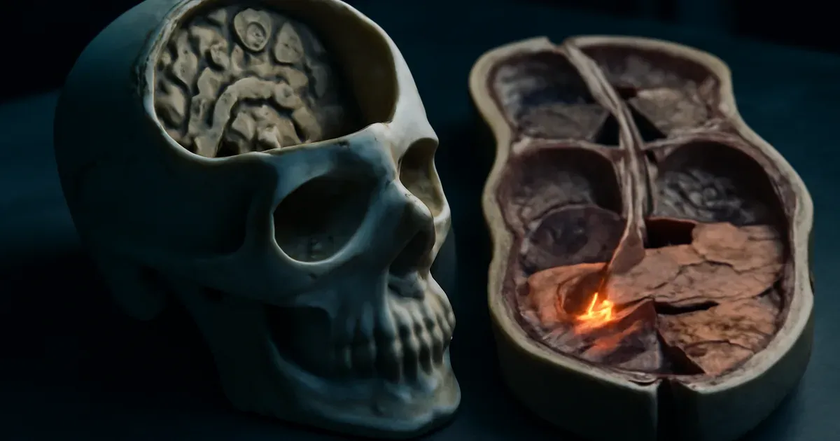 Visual representation of gut-brain connection starting from oral microbiome through digestive tract to brain