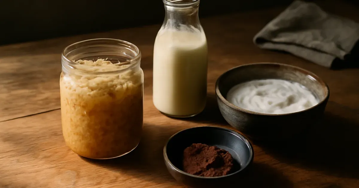 Fermented foods including kefir, sauerkraut and live yoghurt to support microbiome UK gut health naturally
