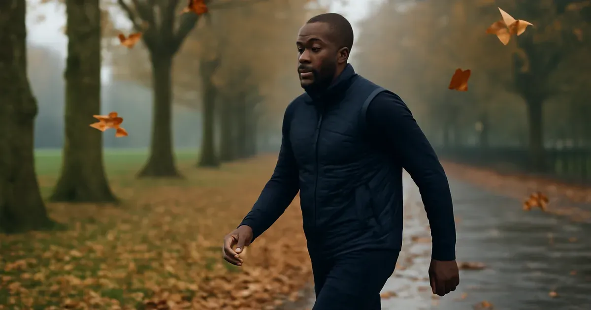 Person walking in UK green space to support gut health naturally through exercise and microbiome diversity