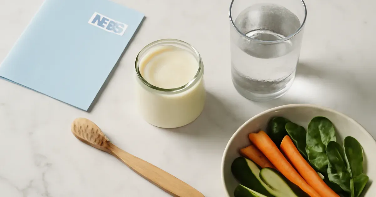 Toothbrush, fermented foods and plant foods representing oral microbiome gut health UK routine