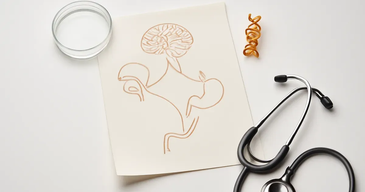 Diagram illustrating the gut-brain connection from the oral microbiome through the digestive tract to the brain