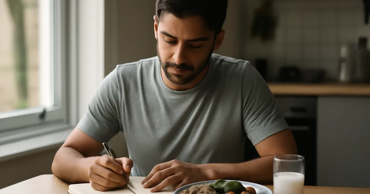 UK adult tracking gut health and body type nutrition plan with diverse plant foods and fermented drinks