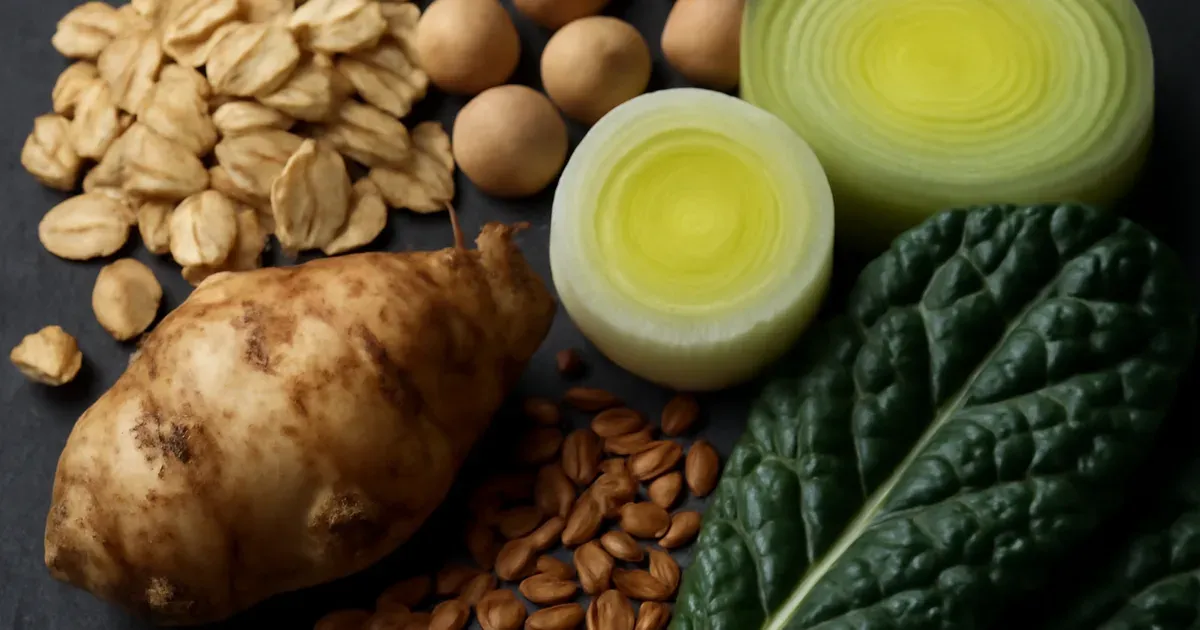 Prebiotic fibre-rich foods including oats, chickpeas and leeks to feed the UK gut microbiome