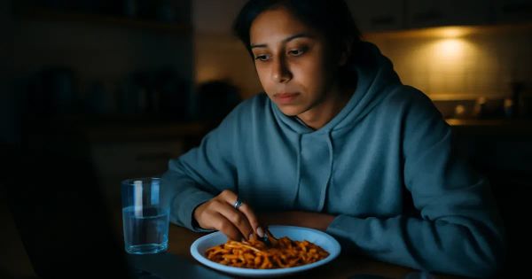 Late-Night Eating and Stress Deal Double Blow to Gut Health