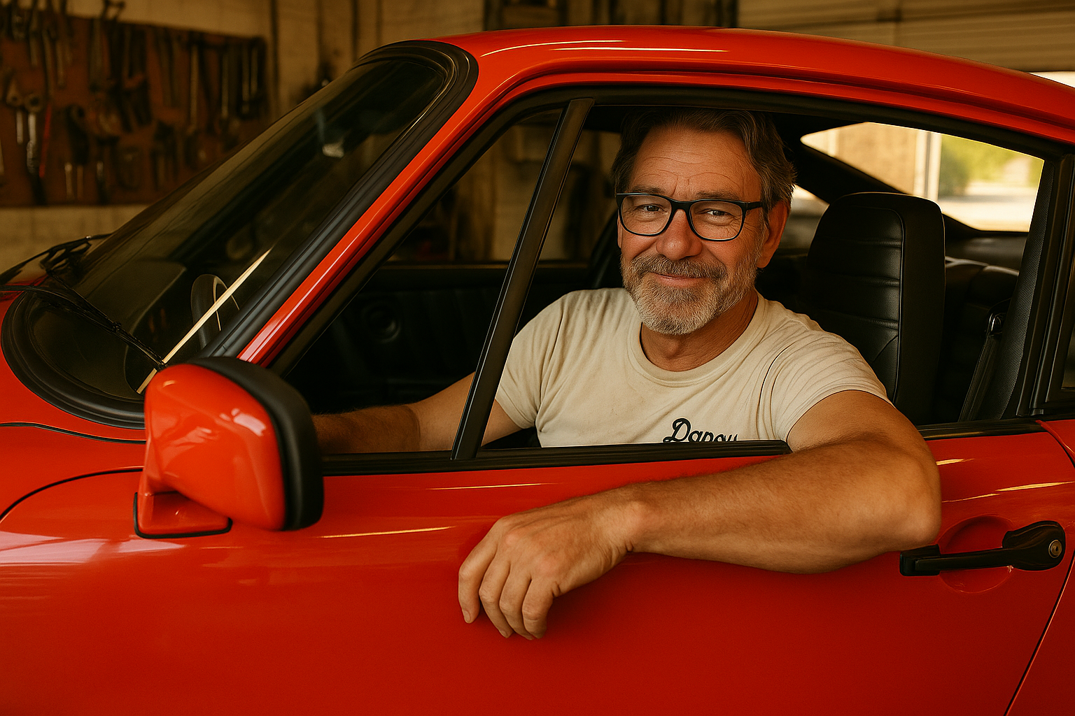 Danny in a Porsche 911