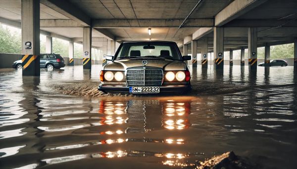 Submerged Mercedes 300D Drives Right Out of Garage