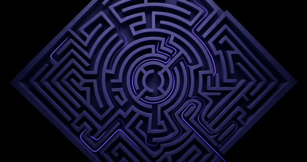 Labirinto visto dall'alto — metafora delle trappole mentali che sabotano le abitudini