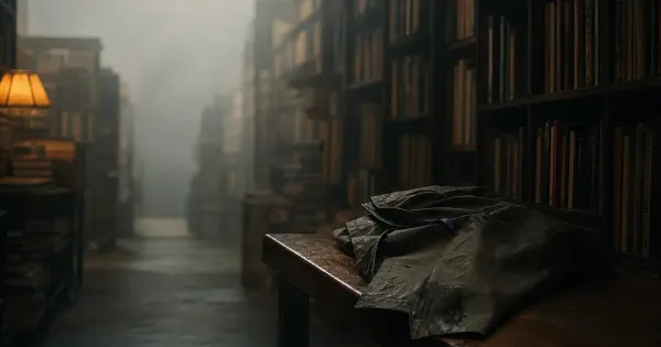 Impermeabile piegato su panchina, orlo umido, in un corridoio di libreria chiusa, nella nebbia che si dirada, nessuno dice…