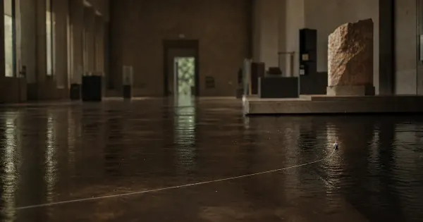 Lenza molle in acqua ferma, in una sala museale vuota, dopo la pioggia, essere ignoranti rende pericolosi