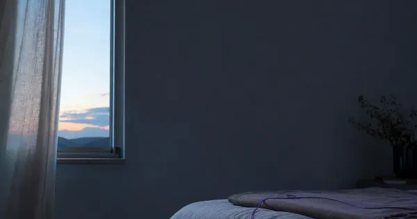 Pennello su barattolo di vernice chiuso, sul parapetto di un balcone, con il vento improvvisamente fermo — protocollo…