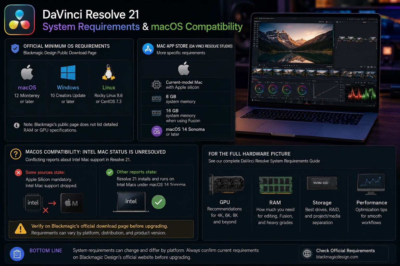 DaVinci Resolve 21 System Requirements and macOS Compatibility