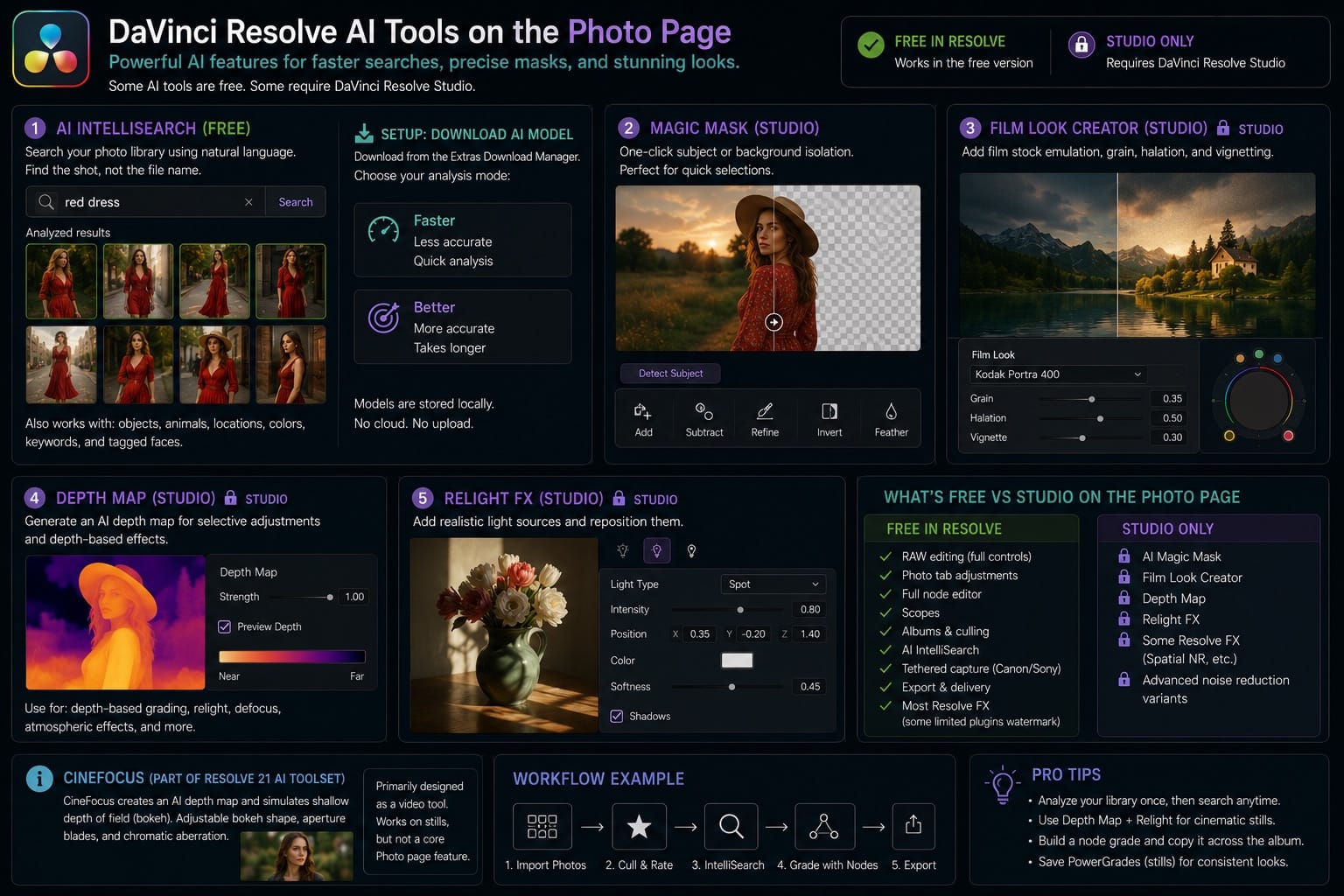 DaVinci Resolve AI Tools on the Photo Page