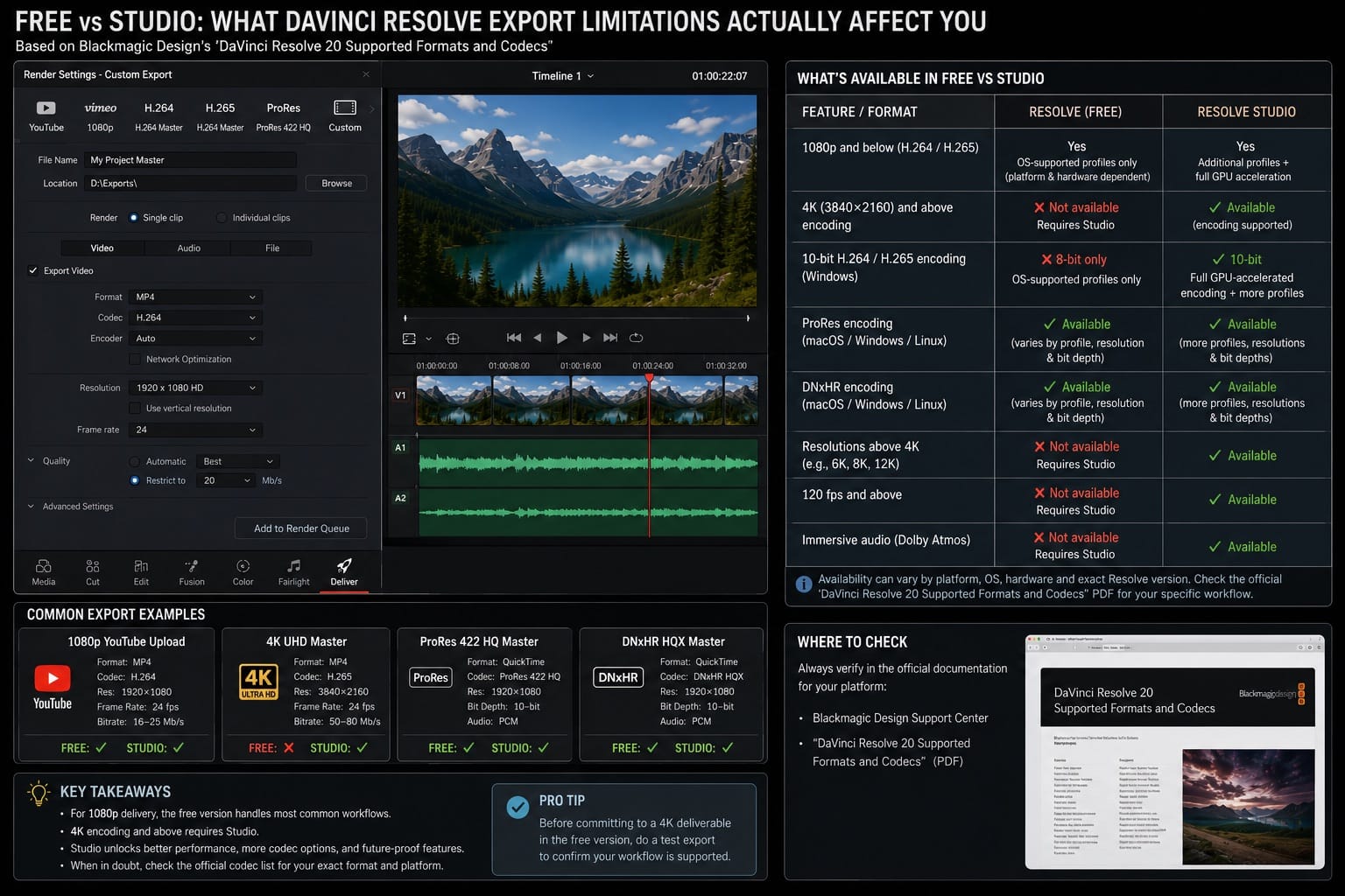 Free vs Studio What DaVinci Resolve Export Limitations Actually Affect You