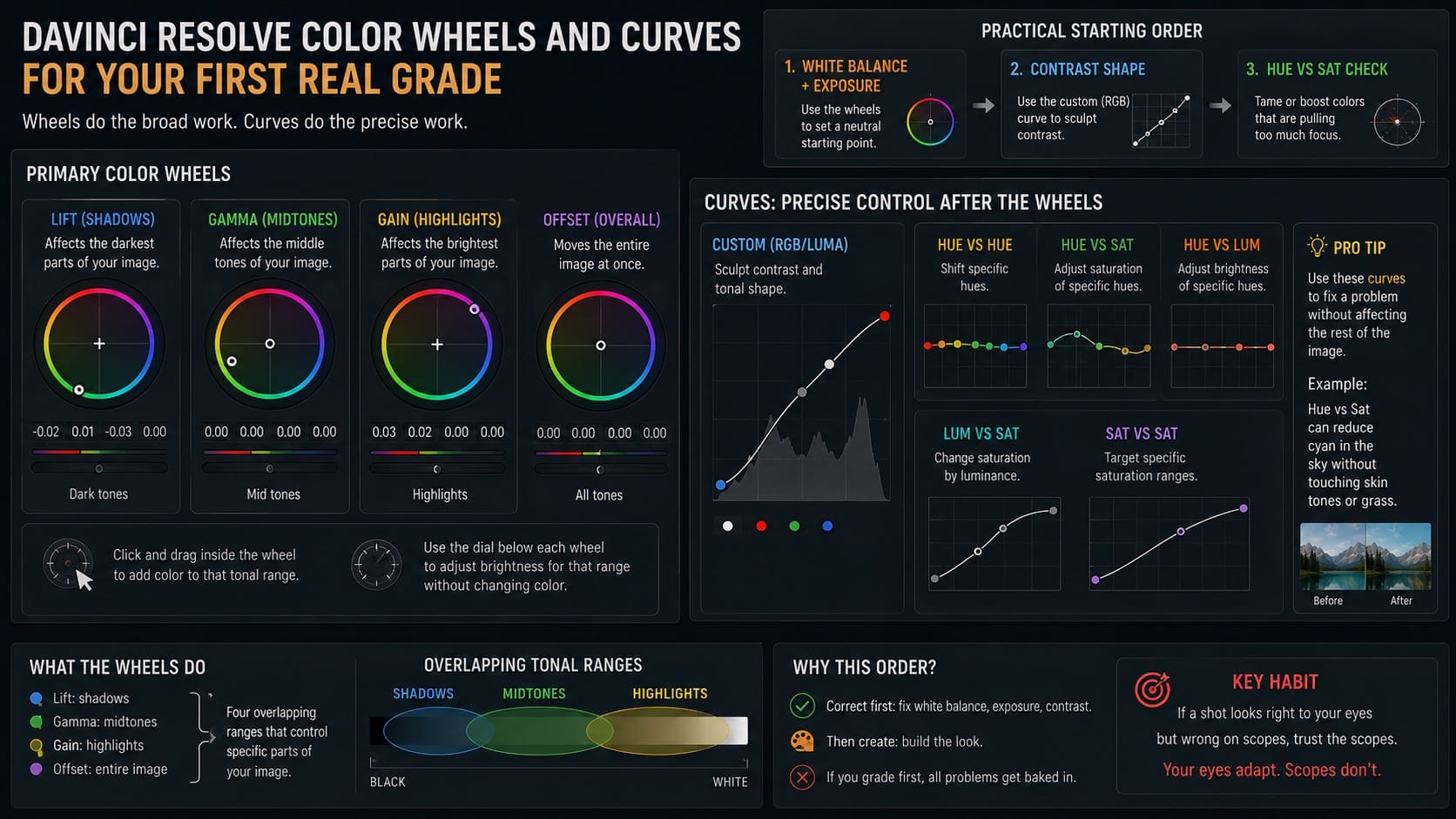 DaVinci Resolve Color Wheels and Curves for Your First Real Grade 1