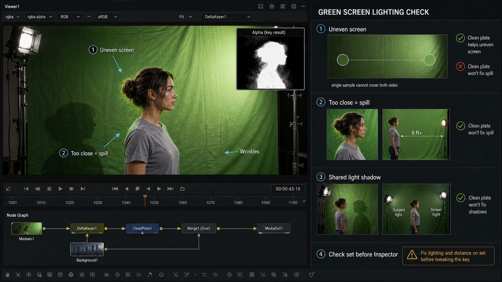 DaVinci Resolve Green Screen Lighting Mistakes That Break the Key