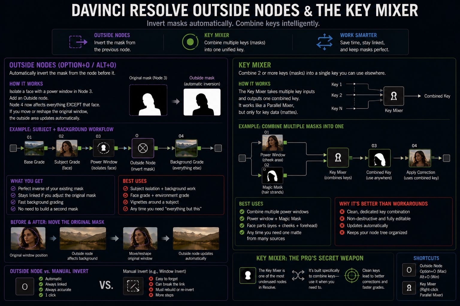 DaVinci Resolve Outside Nodes and the Key Mixer