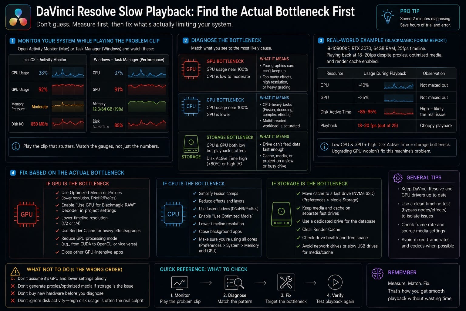 DaVinci Resolve Slow Playback Find the Actual Bottleneck First