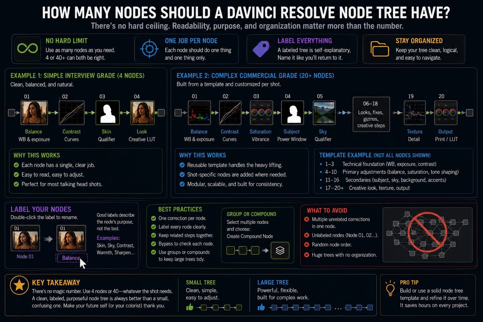 How Many Nodes Should a DaVinci Resolve Node Tree Have
