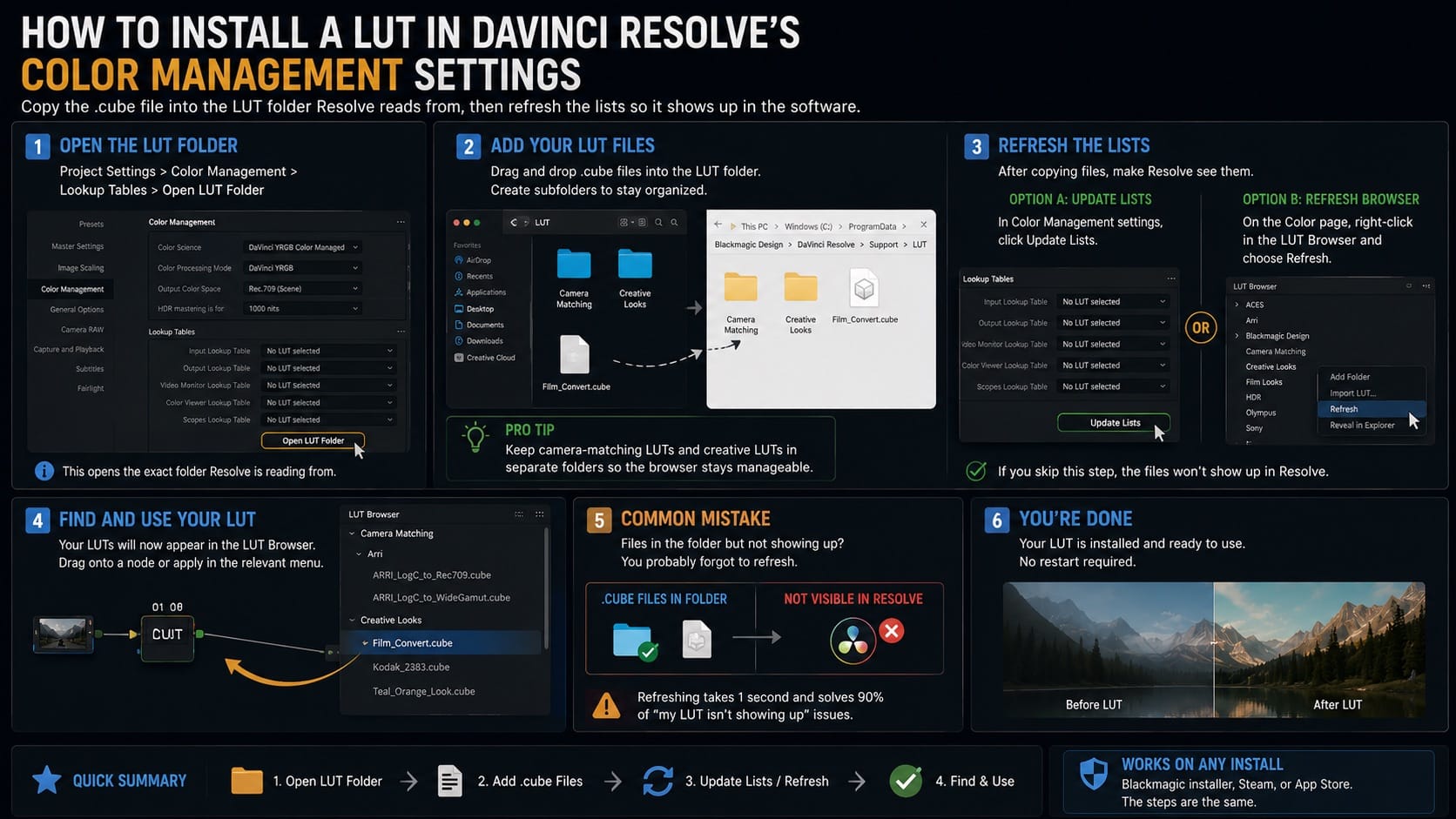 How to Install a LUT in DaVinci Resolve s Color Management Settings