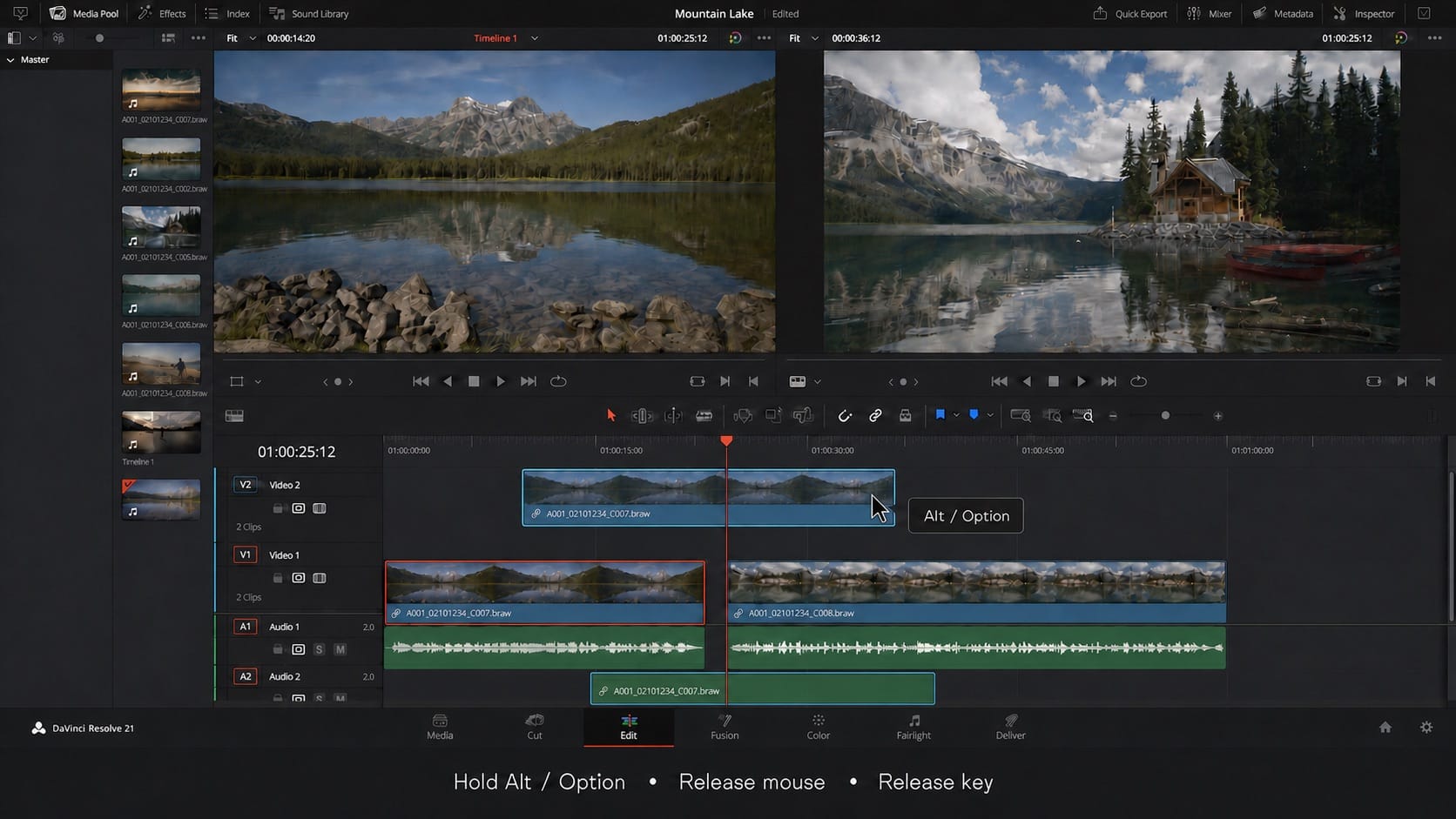 davinci resolve alt drag duplicate