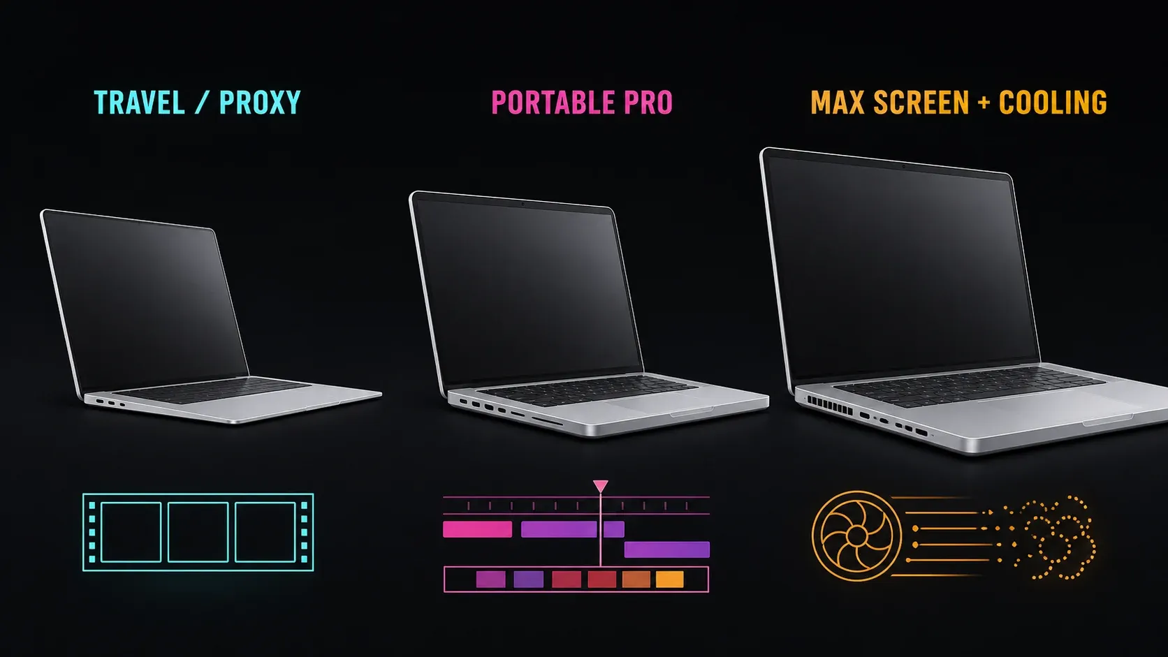 Mac laptop roles for travel, portable professional work and sustained cooling