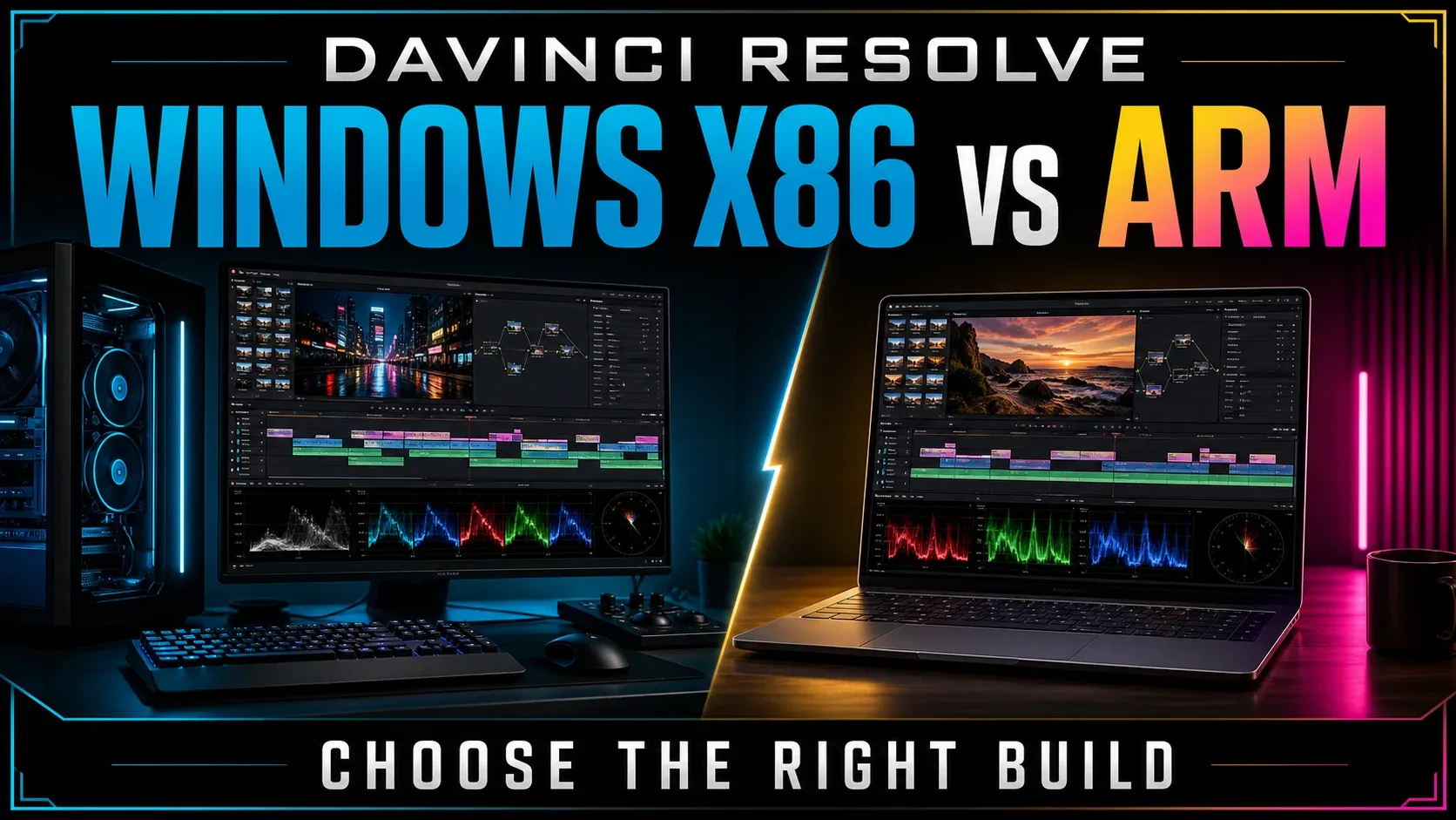 DaVinci Resolve Windows x86 versus ARM build choice for Intel AMD and Snapdragon computers