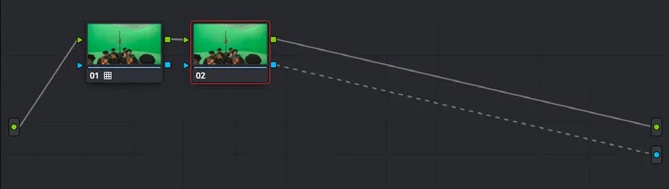 Color node key output connected to the blue Alpha Output