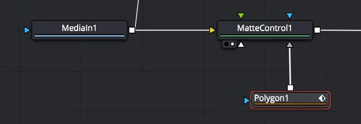 Polygon connected to MatteControl Garbage Matte beside the source image input