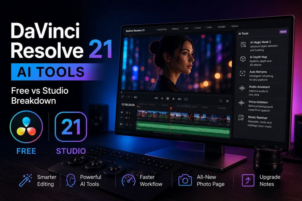 DaVinci Resolve 21 AI Tools: Free vs Studio Breakdown