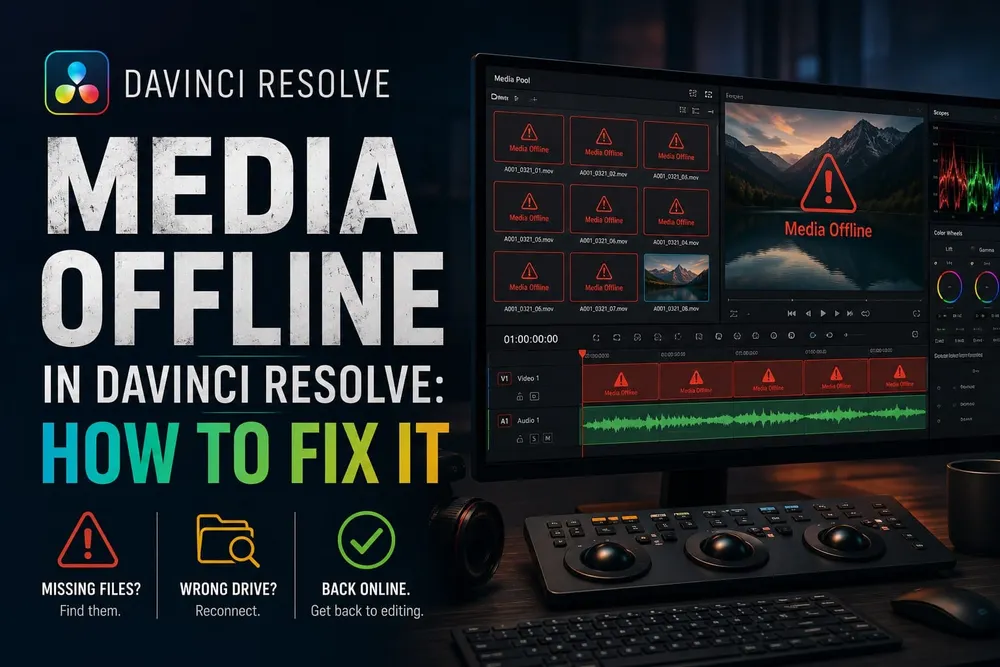 Fixing media offline errors in DaVinci Resolve
