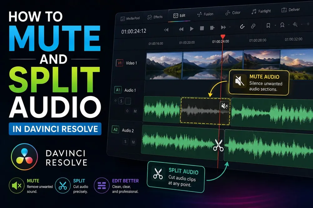 How to Mute and Split Audio in DaVinci Resolve
