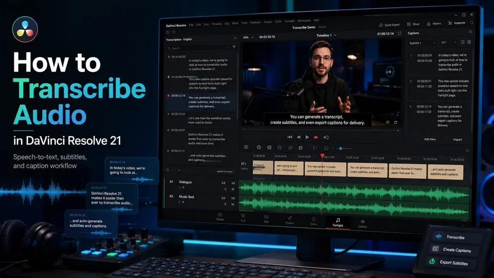 How to Transcribe Audio in DaVinci Resolve 21
