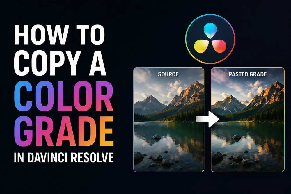 How to copy a color grade between clips and projects in DaVinci Resolve