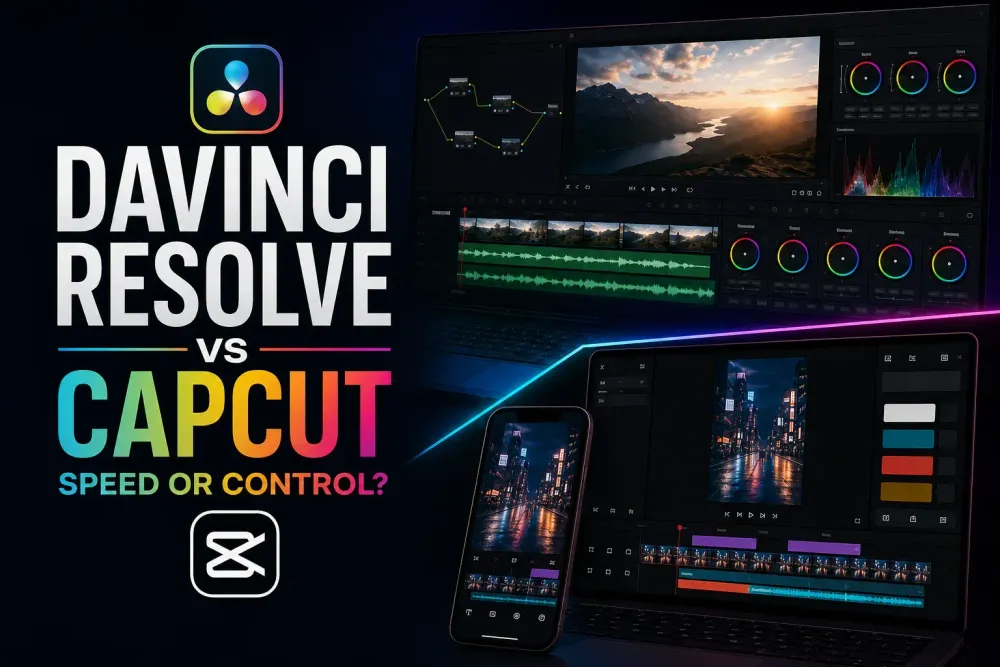 DaVinci Resolve versus CapCut video editing workflow comparison