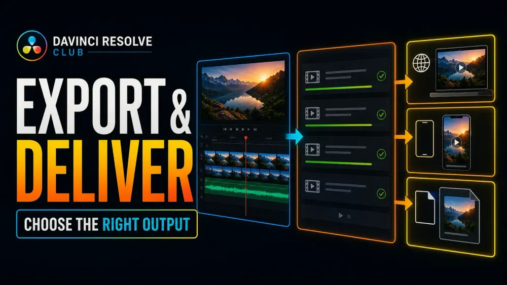 DaVinci Resolve export workflow from timeline settings to the Deliver page