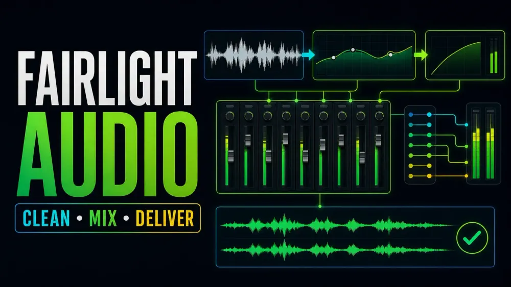 DaVinci Resolve Fairlight workflow for dialogue, mixing and loudness delivery