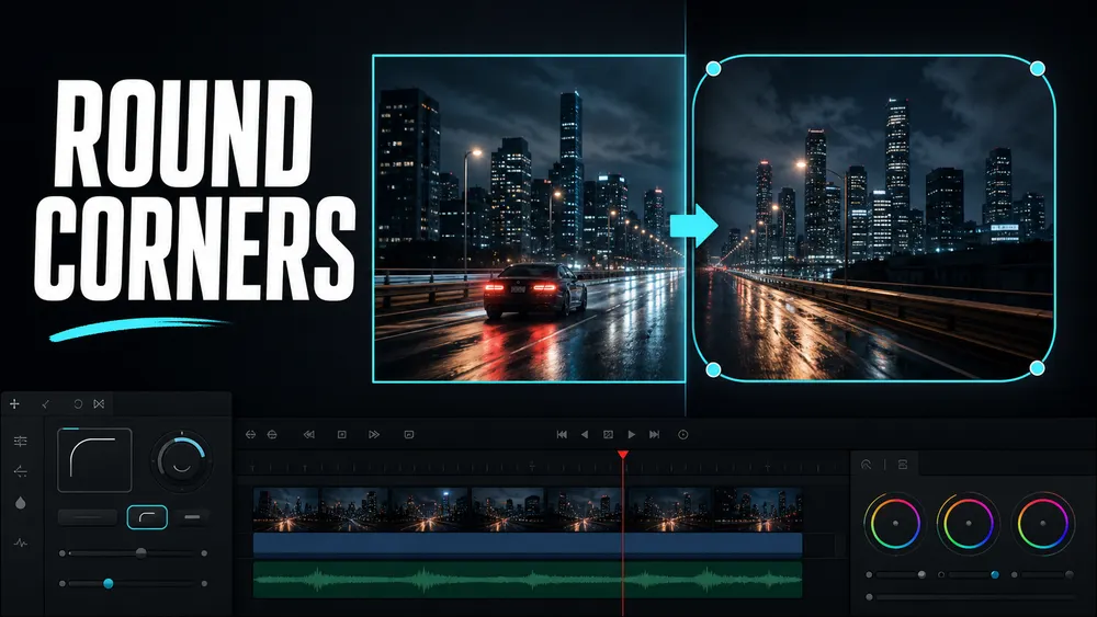 Video frame changing from square to rounded corners in DaVinci Resolve