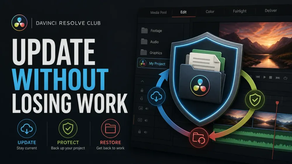 Safe DaVinci Resolve update checklist with project and library backups